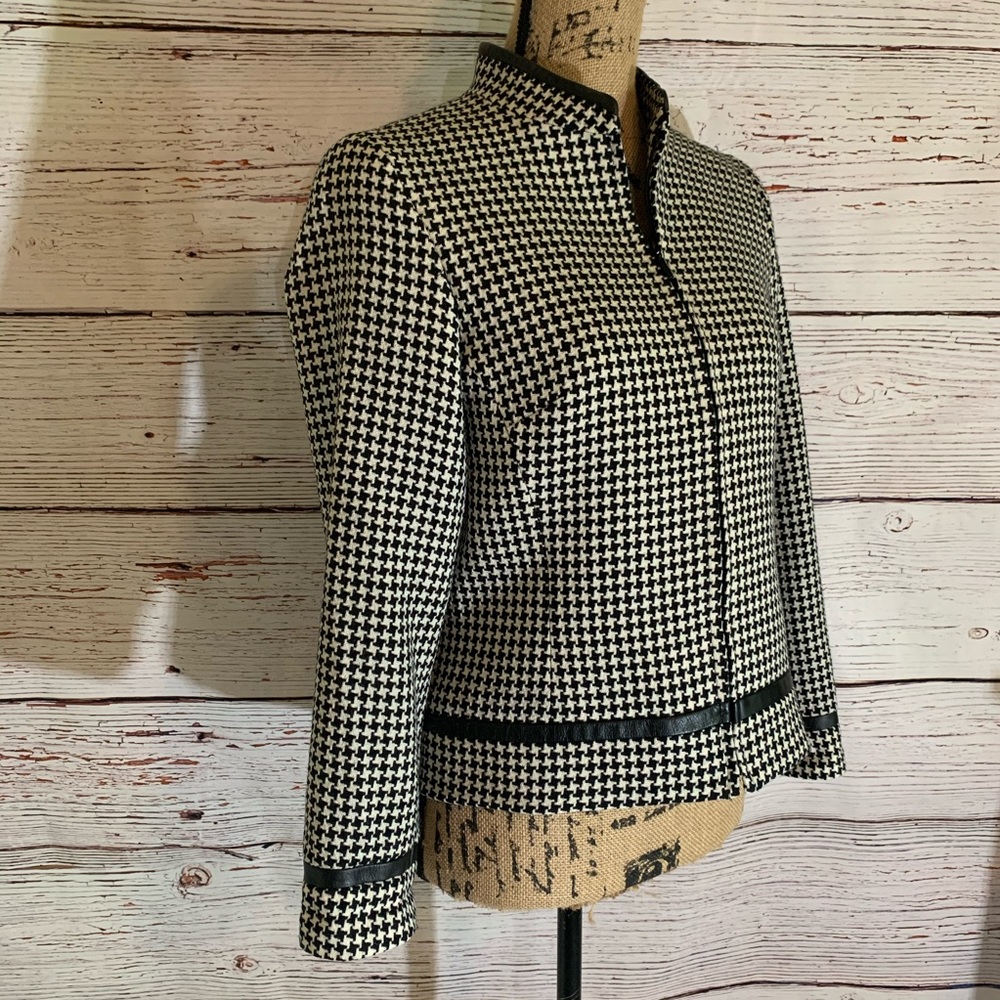 Pendleton Houndstooth Tweed Jacket Size 4 - image 2